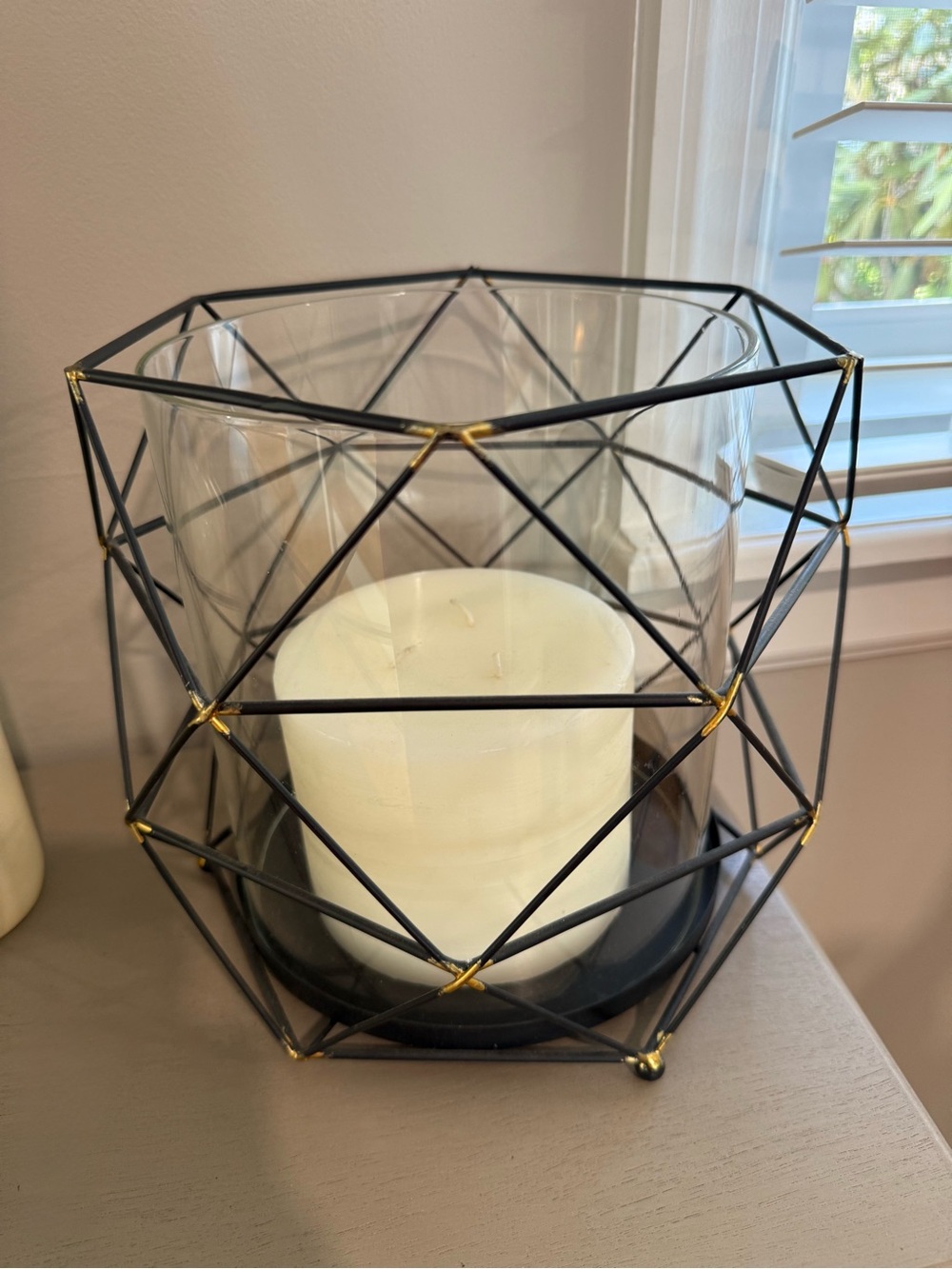 West Elm Geometric Hurricane Candle - Picture 2 of 7